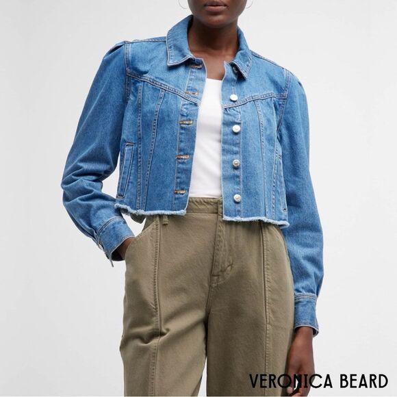 Veronica Beard Jackets & Blazers - Veronica Beard **NWT** Sweeney Cropped Denim Jacket in Sodalite Wash